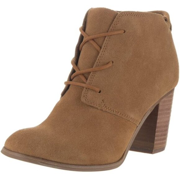 Toms Lunata Lace-Up Bootie in Wheat Suede, Size 6 - Picture 1 of 7